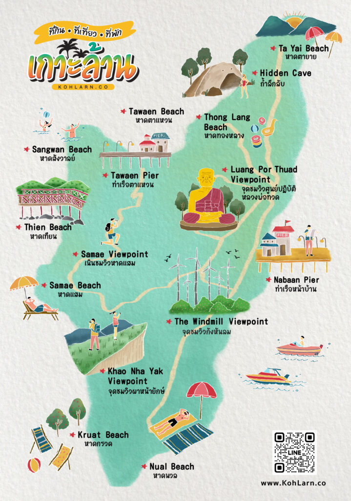 รวมหาดเกาะล้านที่ต้องมาเที่ยว 3 map A5 เกาะล้าน 1